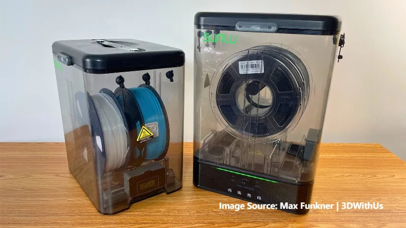 SUNLU FilaDryer SP2 Modular Filament Trocknung und Lagerung Zusammenfassung der Testberichte von Max Funkner 3DWithUs
