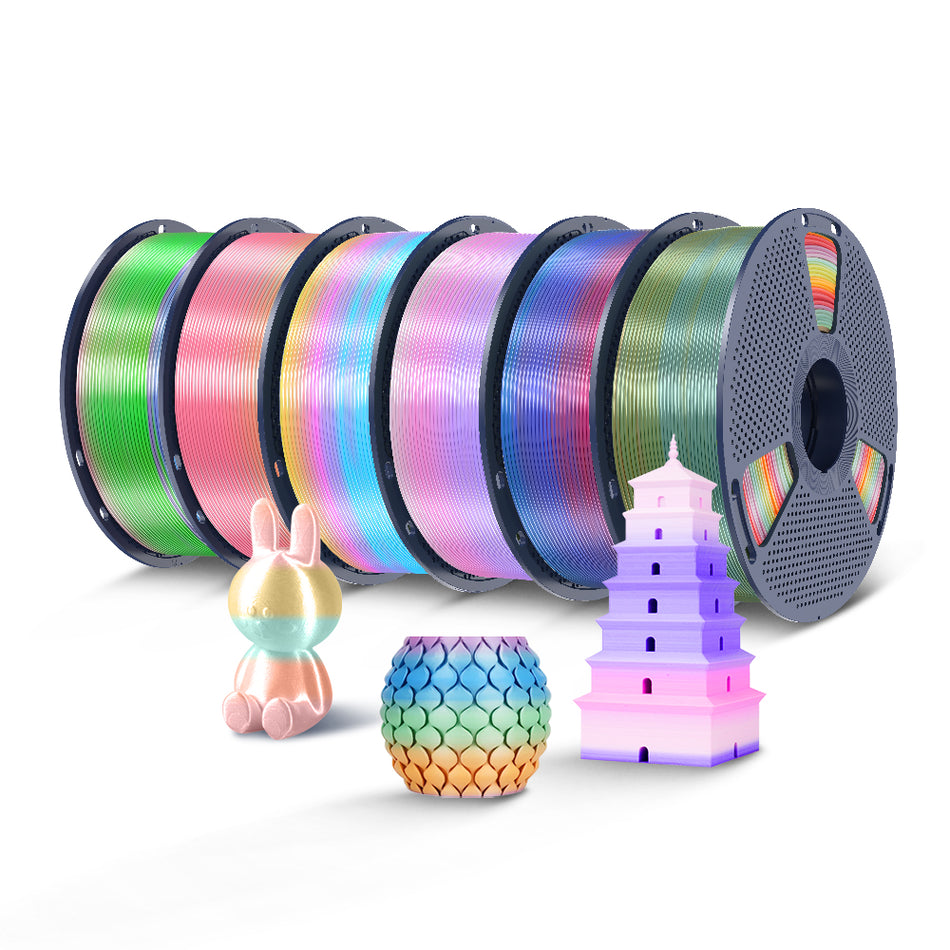 [Kaufe 3 – Spare je 2€] PLA, SILK, PETG, PLA Transparent Rainbow Filament 1KG