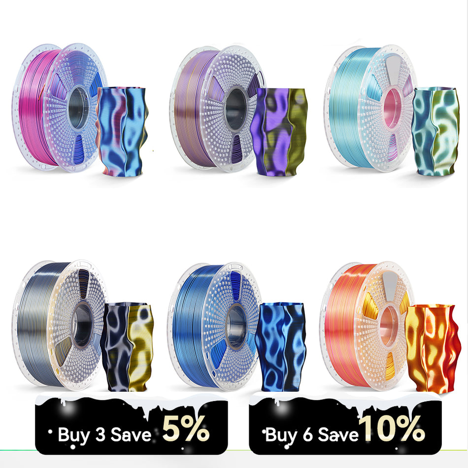 [MOQ 6 Rolle]Multi-Color SILK (Zweifarbig, Dreifarbig) Filament 1KG